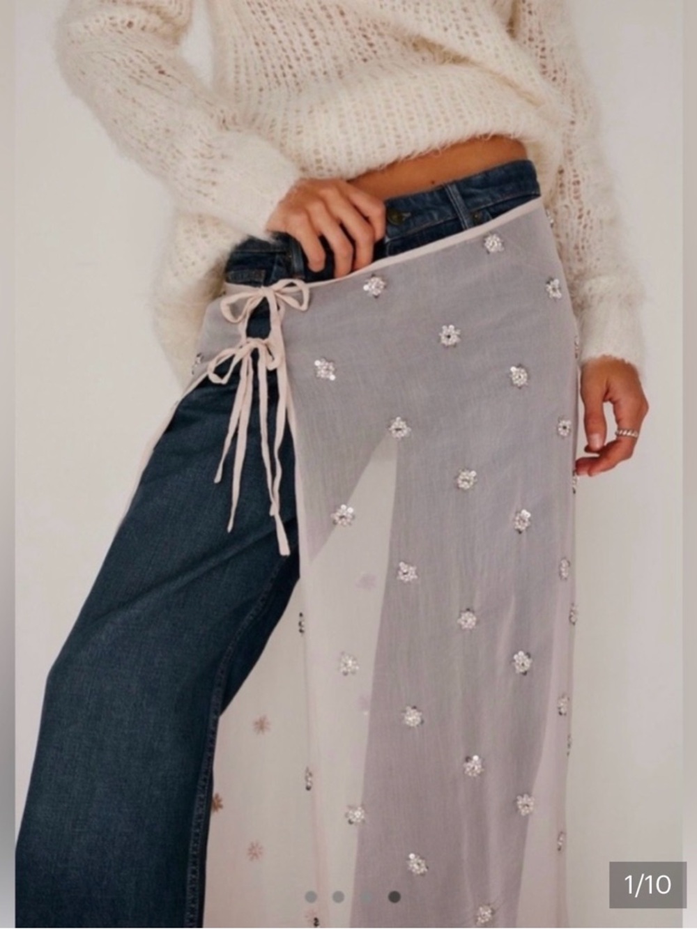 Free People Embellished Apron Sarong free size nwot gorgeous a must have